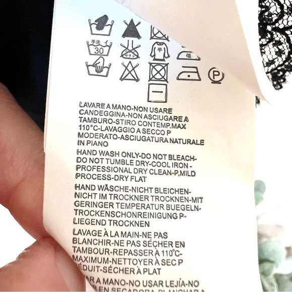 Elena Miro Color Black Lace Trim Wool Blend Cowl Neck Sweater in Black & Cream - Picture 9 of 14